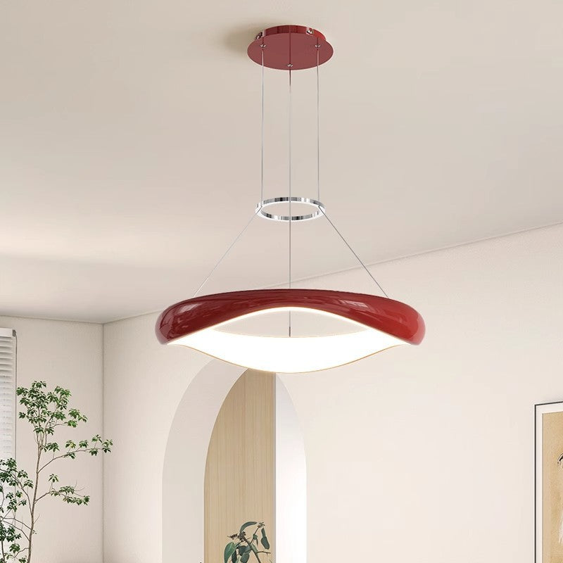 Contemporary Scandinavian Iron Acrylic Round LED Chandeliers For Dining Room