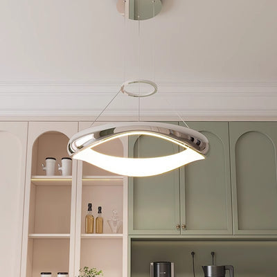 Contemporary Scandinavian Iron Acrylic Round LED Chandeliers For Dining Room