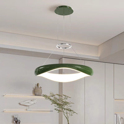 Contemporary Scandinavian Iron Acrylic Round LED Chandeliers For Dining Room