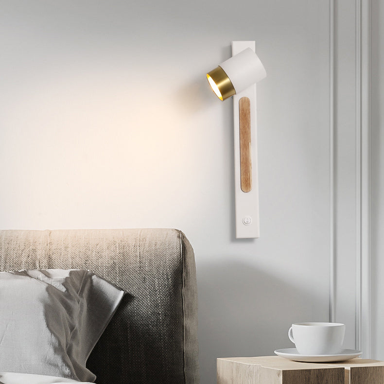 Modern Simplicity Iron Cylinder Rectangular Adjustable LED Wall Sconce Lamp For Bedroom