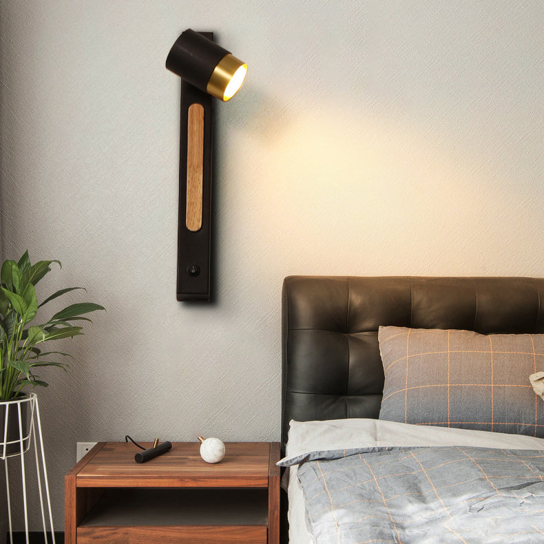 Modern Simplicity Iron Cylinder Rectangular Adjustable LED Wall Sconce Lamp For Bedroom