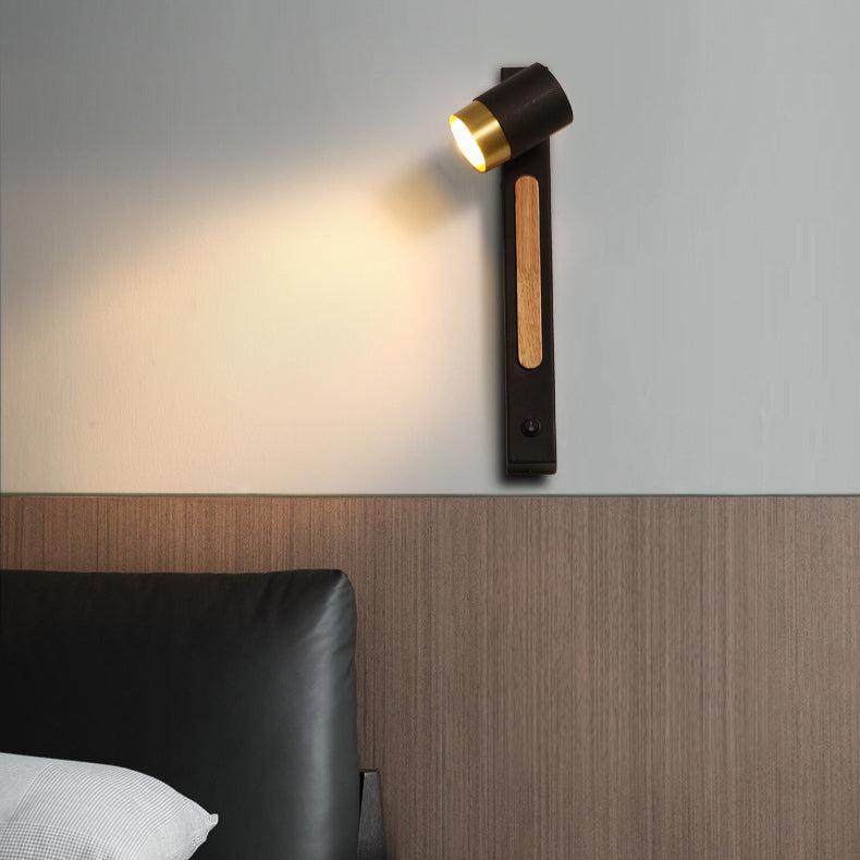 Modern Simplicity Iron Cylinder Rectangular Adjustable LED Wall Sconce Lamp For Bedroom