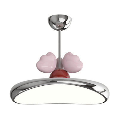 Contemporary Nordic Kids Iron Acrylic Round Heart LED Pendant Light For Bedroom