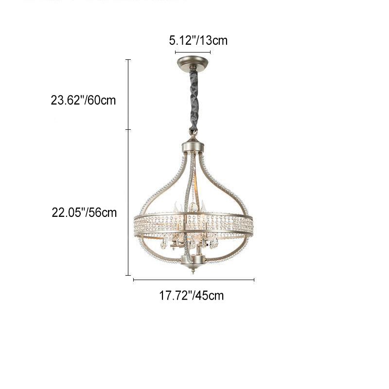 Traditional Luxury Iron Crystal Orb Candle 1/4/6/8 Light Chandeliers For Living Room