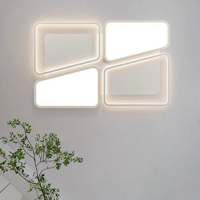 Modern Simplicity Iron Aluminum PMMA Irregular Rectangular Square Round LED Flush Mount Ceiling Light For Living Room