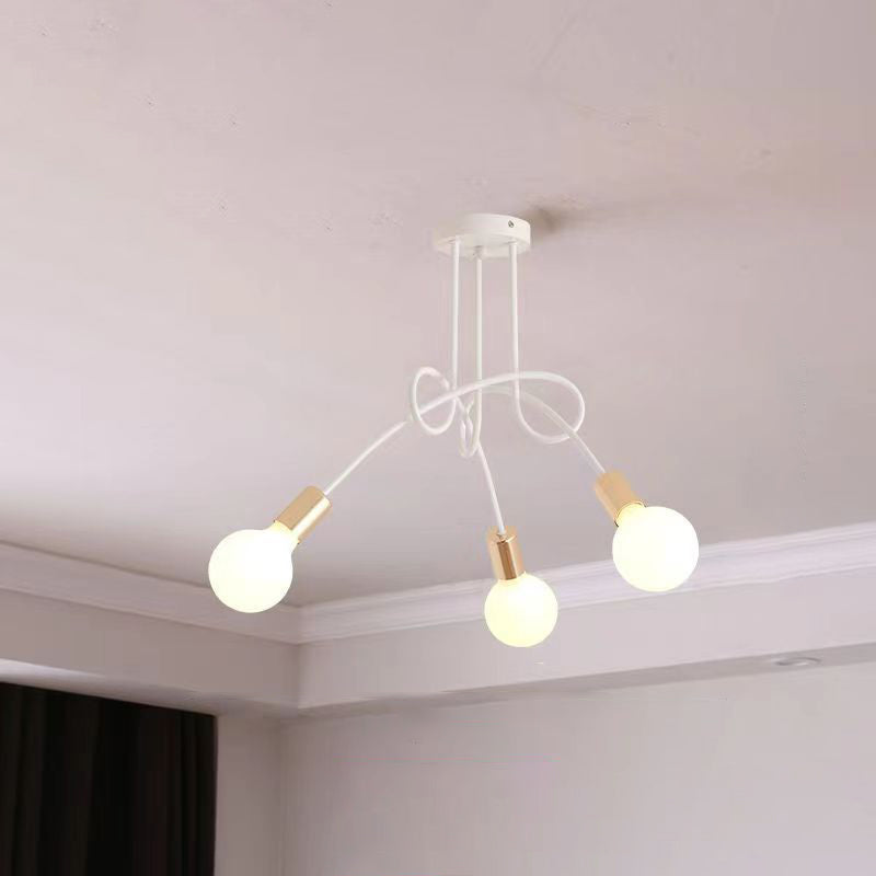 Contemporary Nordic Iron Ball Intertwined 3/5/8 Light Semi-Flush Mount Ceiling Light For Living Room