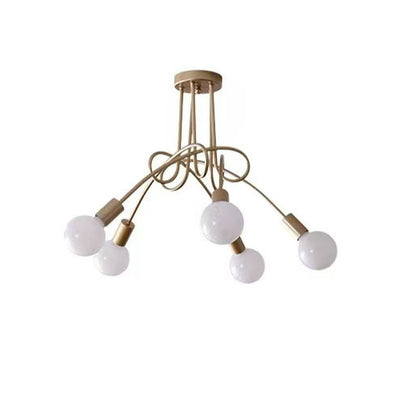 Contemporary Nordic Iron Ball Intertwined 3/5/8 Light Semi-Flush Mount Ceiling Light For Living Room