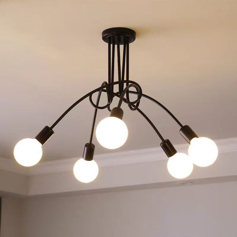 Contemporary Nordic Iron Ball Intertwined 3/5/8 Light Semi-Flush Mount Ceiling Light For Living Room