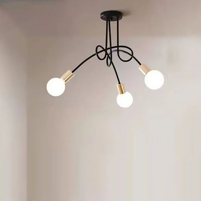 Contemporary Nordic Iron Ball Intertwined 3/5/8 Light Semi-Flush Mount Ceiling Light For Living Room