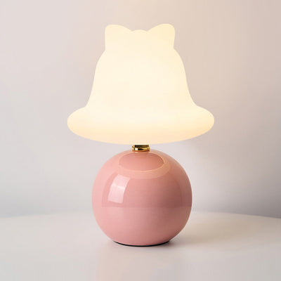 Modern Simplicity Ceramic PVC USB Ball Bell LED Table Lamp For Bedside