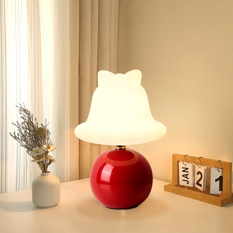 Modern Simplicity Ceramic PVC USB Ball Bell LED Table Lamp For Bedside