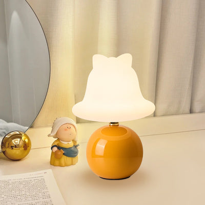 Modern Simplicity Ceramic PVC USB Ball Bell LED Table Lamp For Bedside