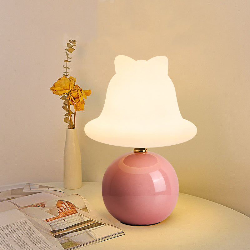 Modern Simplicity Ceramic PVC USB Ball Bell LED Table Lamp For Bedside