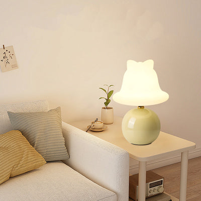 Modern Simplicity Ceramic PVC USB Ball Bell LED Table Lamp For Bedside