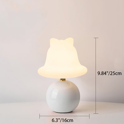 Modern Simplicity Ceramic PVC USB Ball Bell LED Table Lamp For Bedside