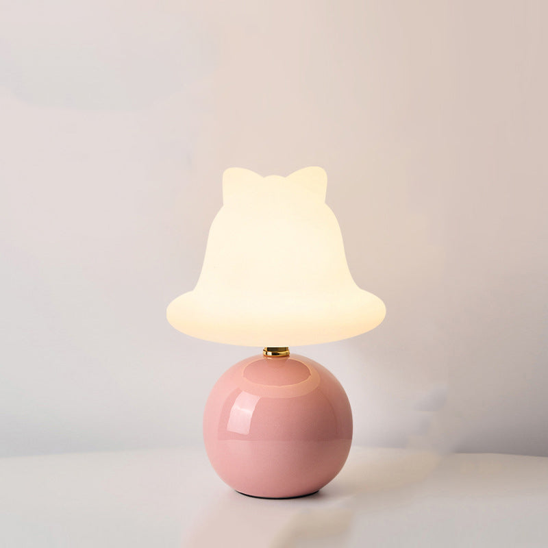 Modern Simplicity Ceramic PVC USB Ball Bell LED Table Lamp For Bedside