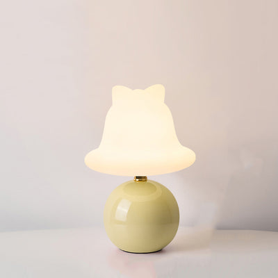 Modern Simplicity Ceramic PVC USB Ball Bell LED Table Lamp For Bedside