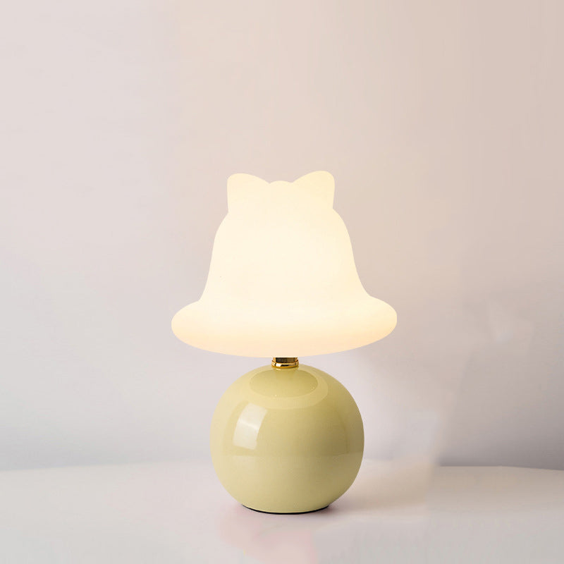 Modern Simplicity Ceramic PVC USB Ball Bell LED Table Lamp For Bedside