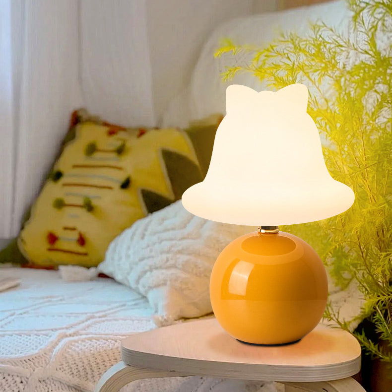 Modern Simplicity Ceramic PVC USB Ball Bell LED Table Lamp For Bedside