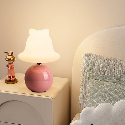 Modern Simplicity Ceramic PVC USB Ball Bell LED Table Lamp For Bedside