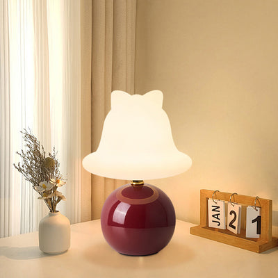 Modern Simplicity Ceramic PVC USB Ball Bell LED Table Lamp For Bedside