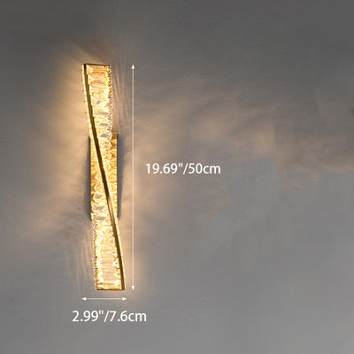 Modern Luxury Metal Crystal Strip DNA Helix LED Wall Sconce Lamp For Hallway