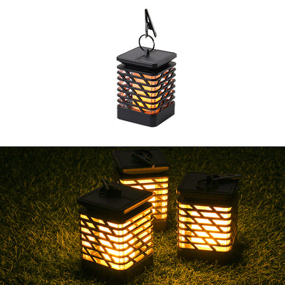 Modern Simplicity Solar Waterproof ABS PP PS Flame Hollowed Cylinder LED Landscape Lighting Outdoor Light For Garden