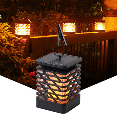 Modern Simplicity Solar Waterproof ABS PP PS Flame Hollowed Cylinder LED Landscape Lighting Outdoor Light For Garden