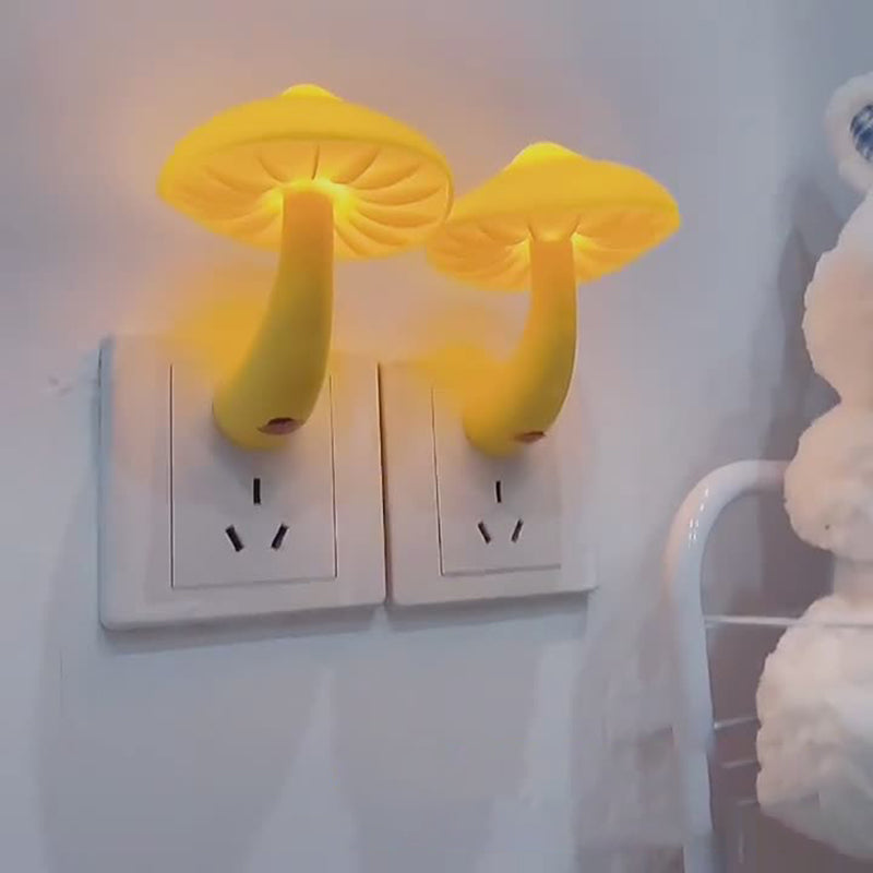 Contemporary Creative Plastic Mushroom Light Sensor LED Night Light Small Light For Bedside