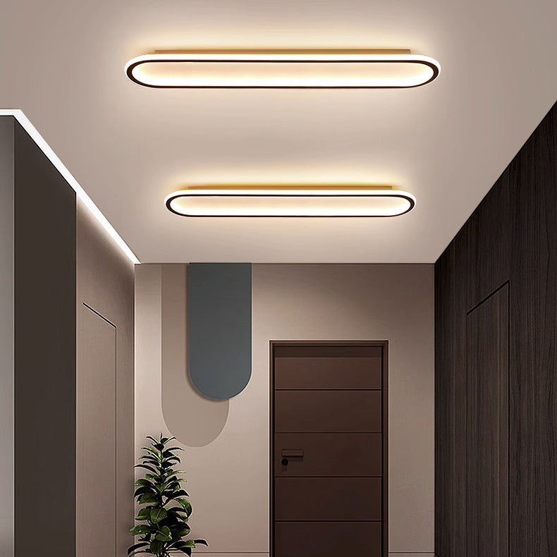 Modern Minimalist Iron Silica Elliptical LED Flush Mount Ceiling Light For Hallway