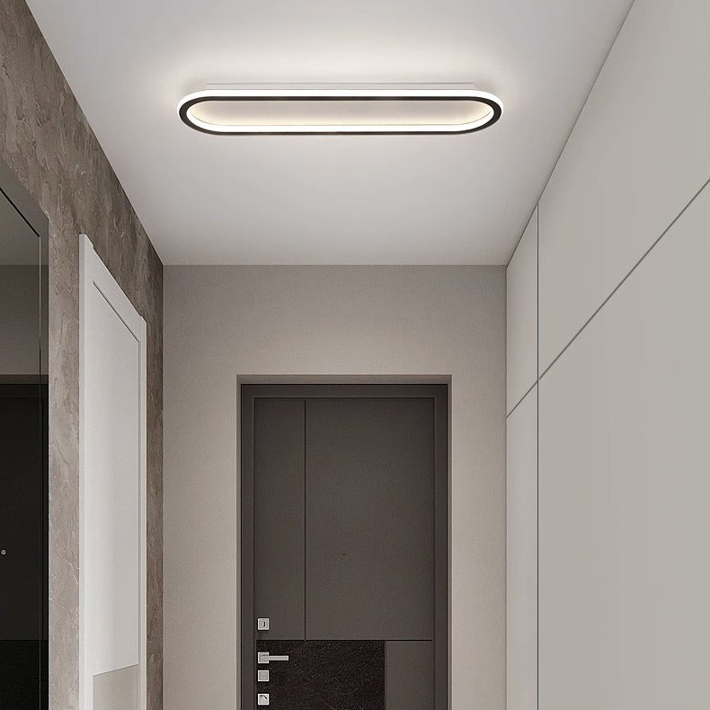 Modern Minimalist Iron Silica Elliptical LED Flush Mount Ceiling Light For Hallway