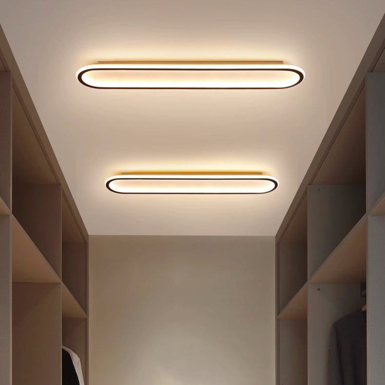 Modern Minimalist Iron Silica Elliptical LED Flush Mount Ceiling Light For Hallway