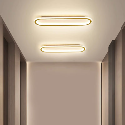 Modern Minimalist Iron Silica Elliptical LED Flush Mount Ceiling Light For Hallway