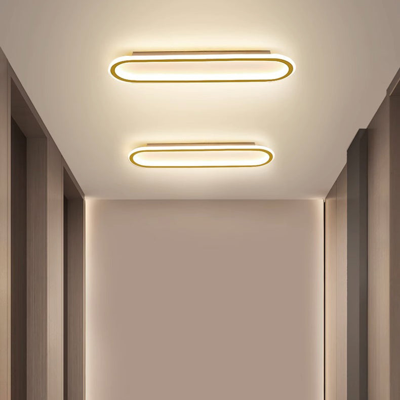 Modern Minimalist Iron Silica Elliptical LED Flush Mount Ceiling Light For Hallway