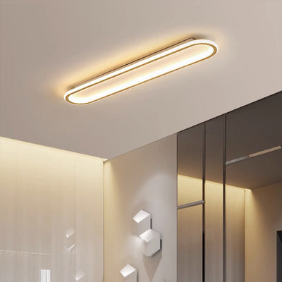 Modern Minimalist Iron Silica Elliptical LED Flush Mount Ceiling Light For Hallway