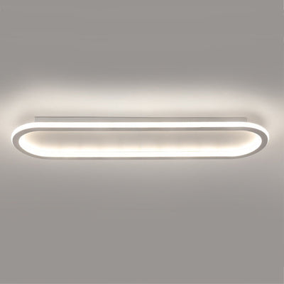 Modern Minimalist Iron Silica Elliptical LED Flush Mount Ceiling Light For Hallway