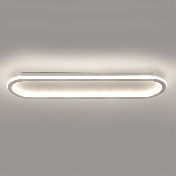 Modern Minimalist Iron Silica Elliptical LED Flush Mount Ceiling Light For Hallway