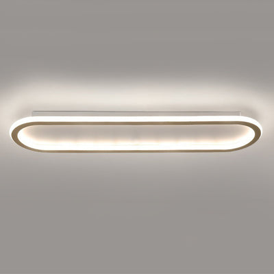 Modern Minimalist Iron Silica Elliptical LED Flush Mount Ceiling Light For Hallway