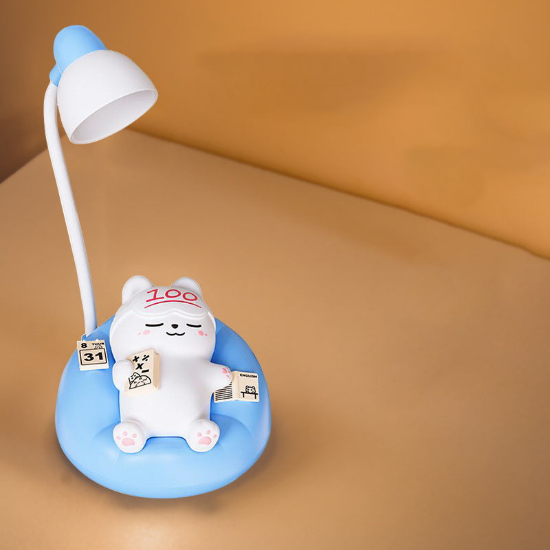 Contemporary Creative Rechargeable ABS PVC Sleeping Cat LED Table Lamp Night Light For Bedside