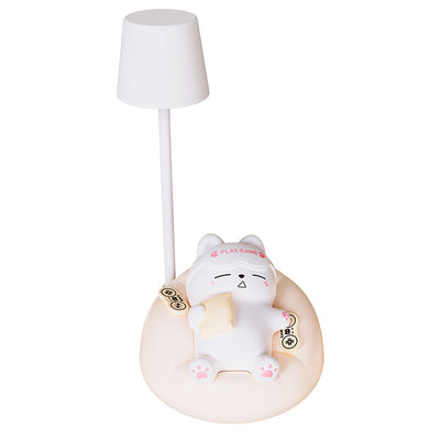 Contemporary Creative Rechargeable ABS PVC Sleeping Cat LED Table Lamp Night Light For Bedside