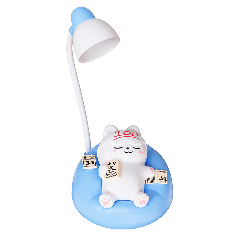 Contemporary Creative Rechargeable ABS PVC Sleeping Cat LED Table Lamp Night Light For Bedside