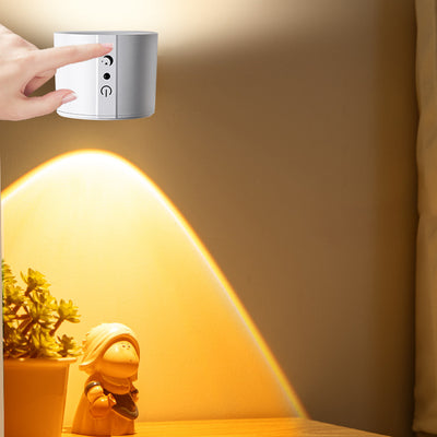 Modern Simplicity Rechargeable Rotatable ABS PC Round LED Wall Sconce Lamp Night Light For Bedside