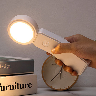 Modern Simplicity USB Rechargeable Portable Aluminum ABS Round LED Table Lamp Small Light For Study