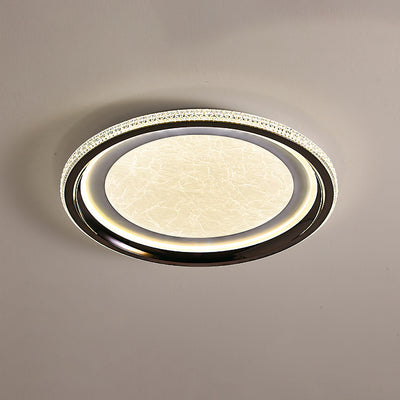 Contemporary Nordic Iron Aluminum Acrylic Round Mist LED Flush Mount Ceiling Light For Bedroom