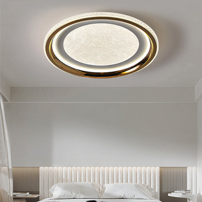 Contemporary Nordic Iron Aluminum Acrylic Round Mist LED Flush Mount Ceiling Light For Bedroom