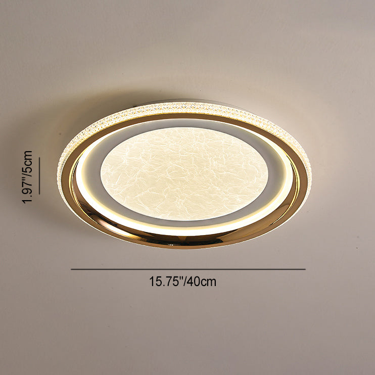 Contemporary Nordic Iron Aluminum Acrylic Round Mist LED Flush Mount Ceiling Light For Bedroom