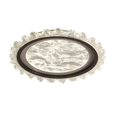 Contemporary Nordic Iron Aluminum Acrylic Round Mist LED Flush Mount Ceiling Light For Bedroom