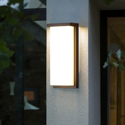 Moderne minimalistische wasserdichte Aluminium-PC-Rechteck-LED-Wandleuchte für Außenbereich Terrasse 