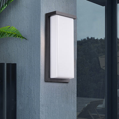 Moderne minimalistische wasserdichte Aluminium-PC-Rechteck-LED-Wandleuchte für Außenbereich Terrasse 