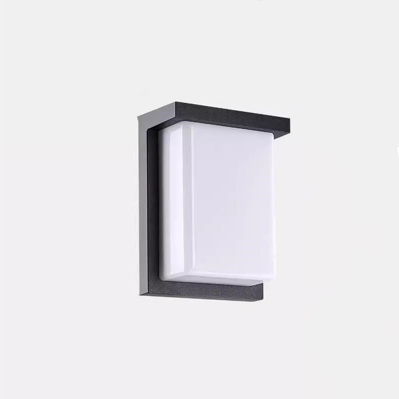 Moderne minimalistische wasserdichte Aluminium-PC-Rechteck-LED-Wandleuchte für Außenbereich Terrasse 